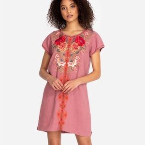 SOLD 💥💥💥 Johnny Was Pink Embroidered Tunic Dress XXL